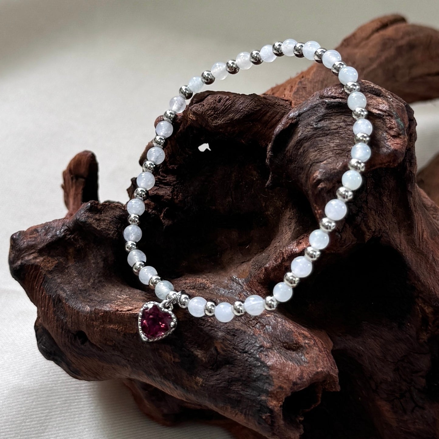 XOXO | Rhodolite Garnet x Beaded Jadeite Bracelet