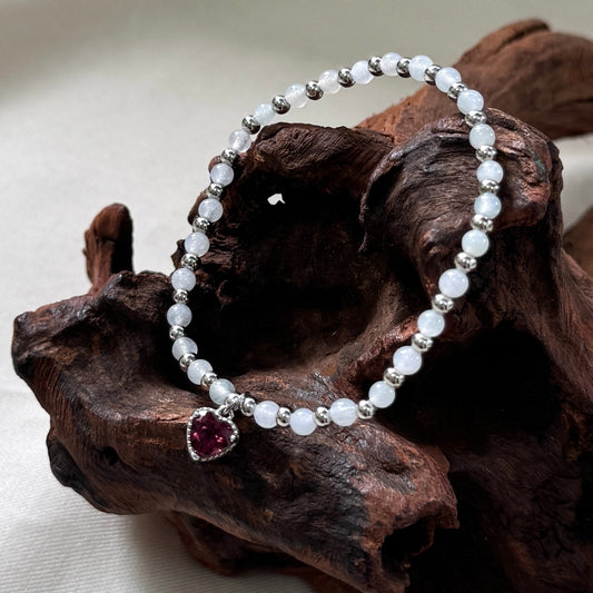 XOXO | Rhodolite Garnet x Beaded Jadeite Bracelet