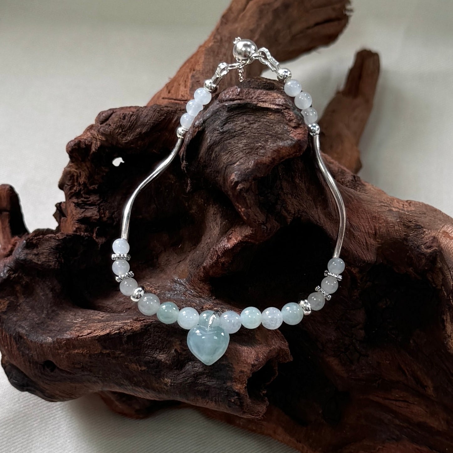 XOXO | Curved Beaded Jadeite Bracelet
