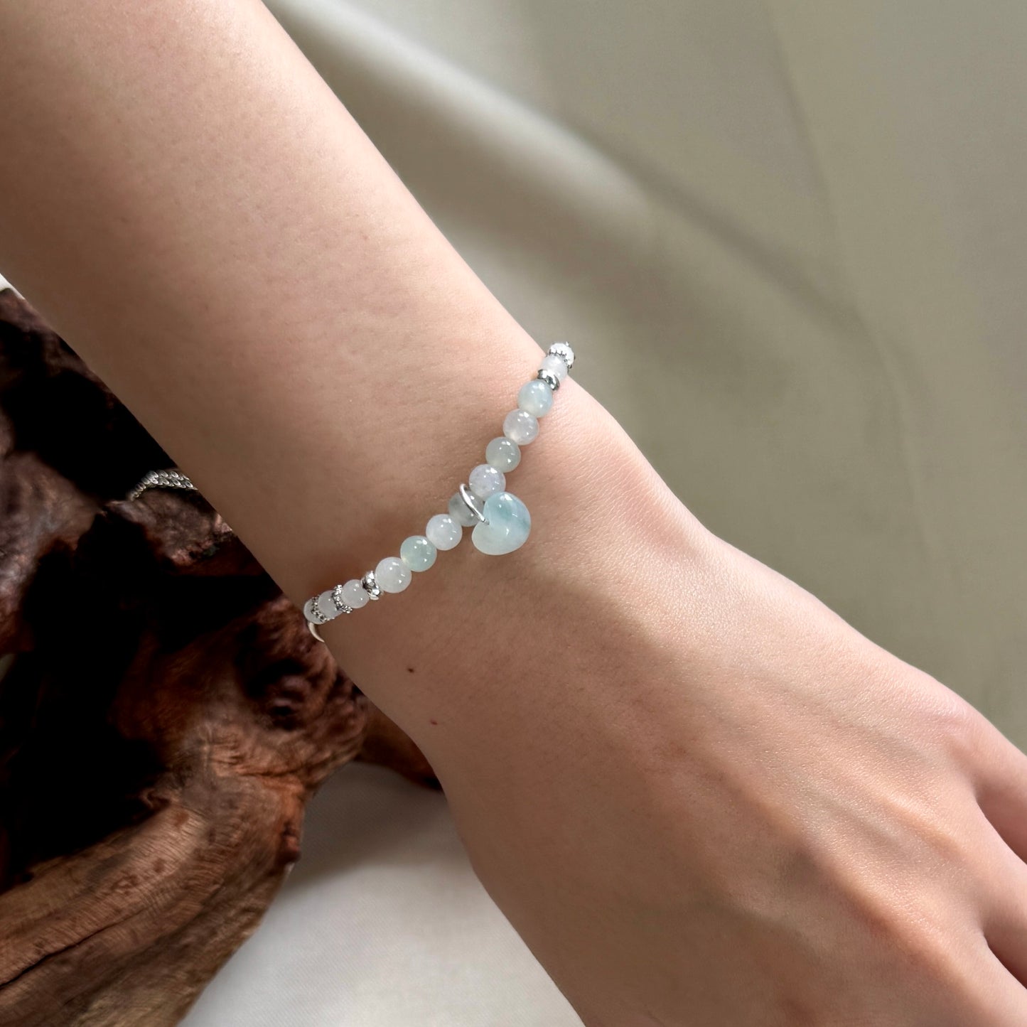 XOXO | Curved Beaded Jadeite Bracelet