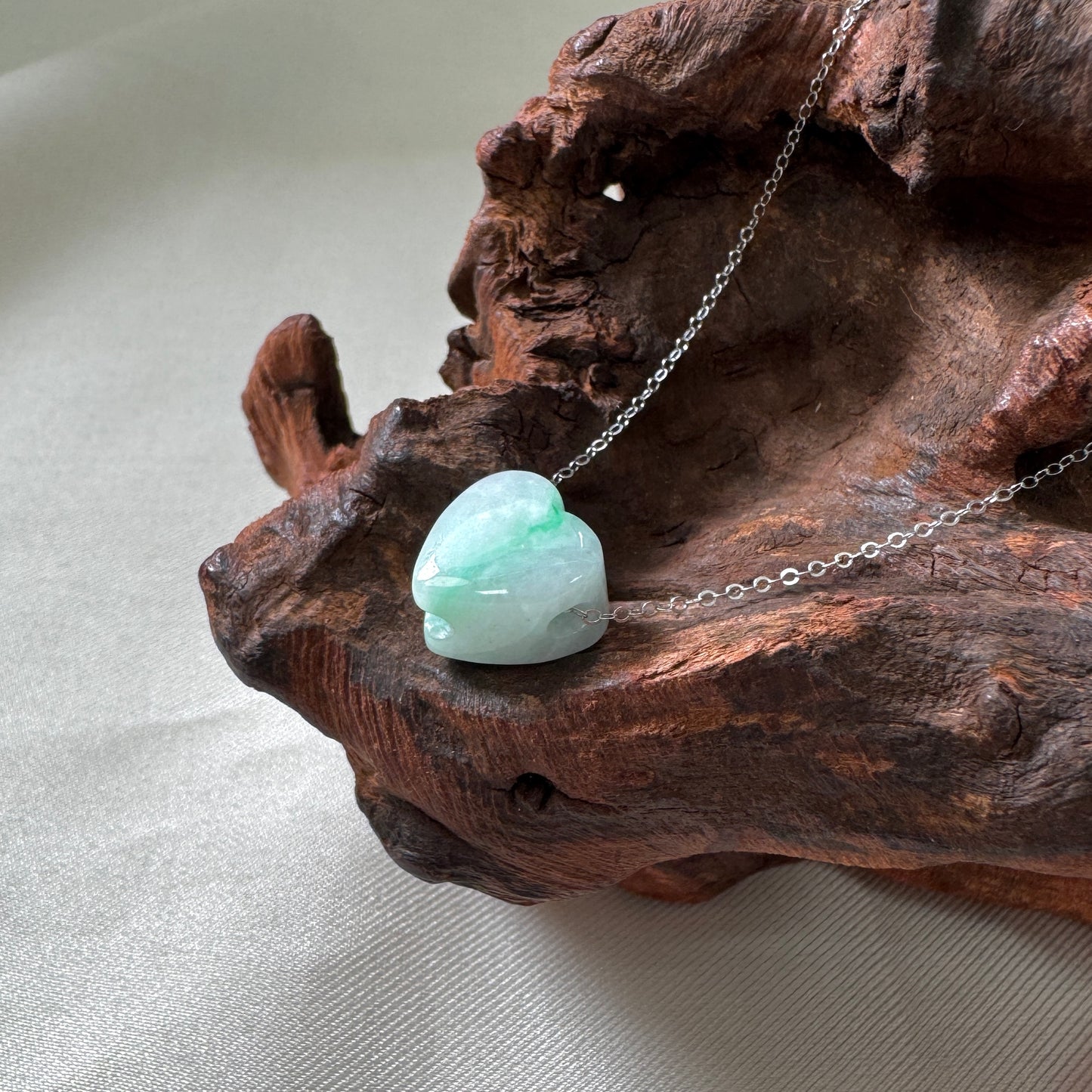 XOXO | Puffy Heart Jadeite Necklace