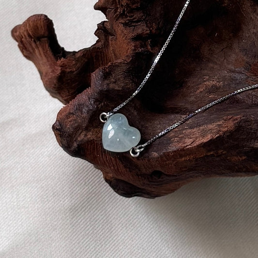 XOXO | Floating Heart Jadeite Necklace