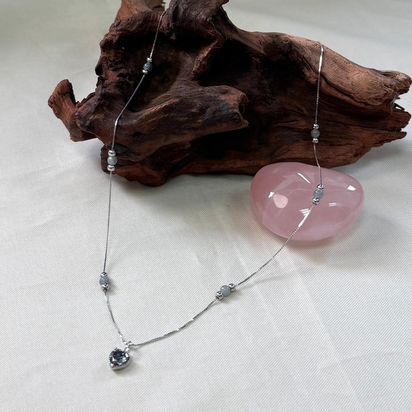 XOXO | Moissanite x Jadeite Beaded Necklace