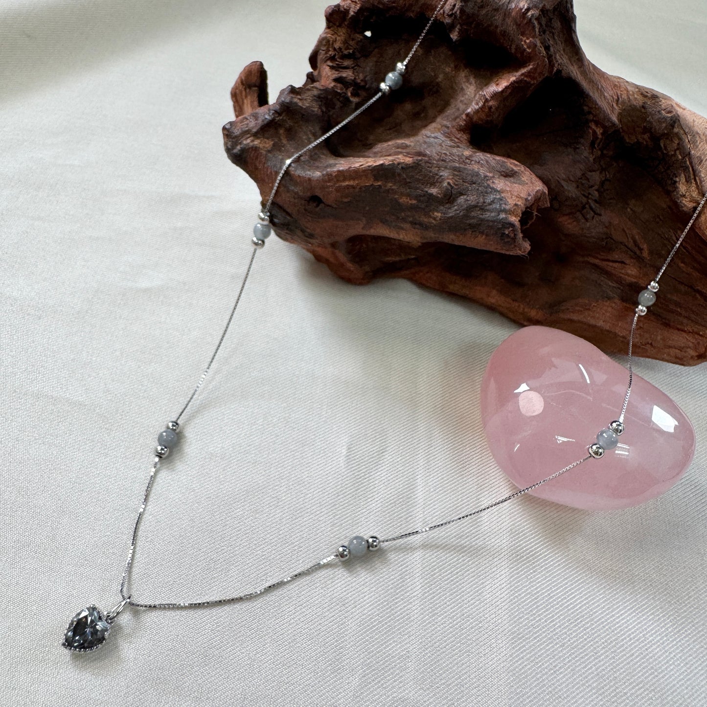 XOXO | Moissanite x Jadeite Beaded Necklace