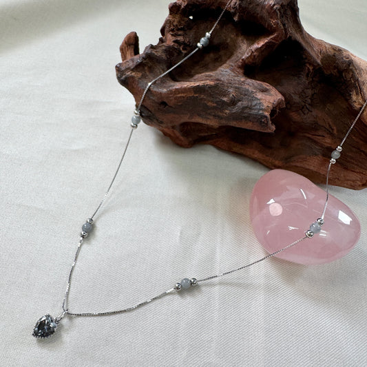 XOXO | Moissanite x Jadeite Beaded Necklace
