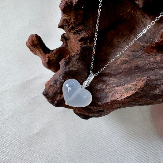 XOXO | White Heart Jadeite Necklace