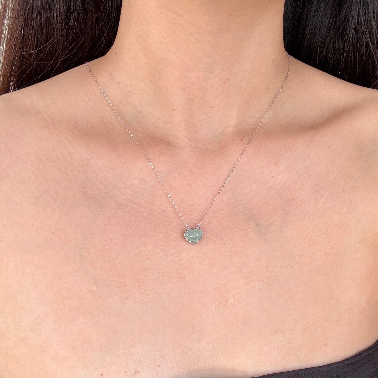 XOXO | Green Heart Jadeite Necklace