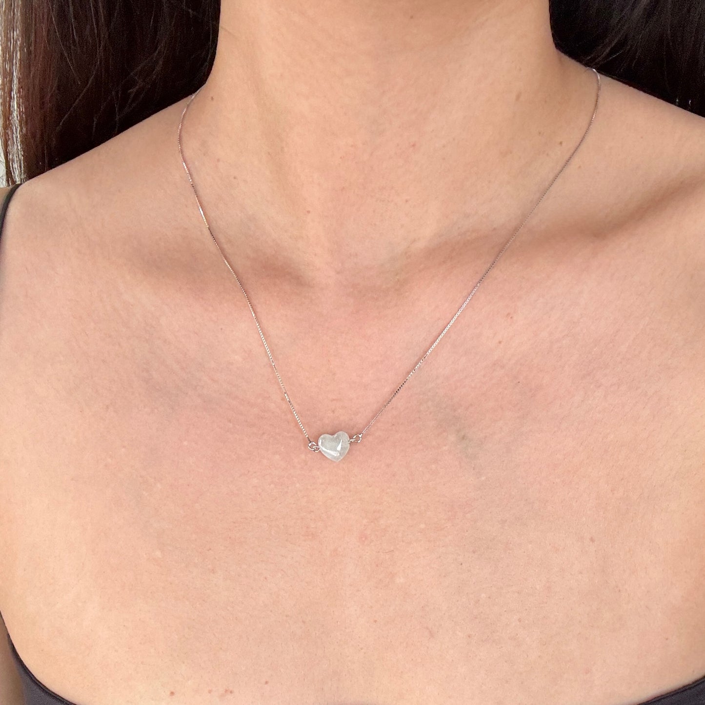 XOXO | Floating Heart Jadeite Necklace