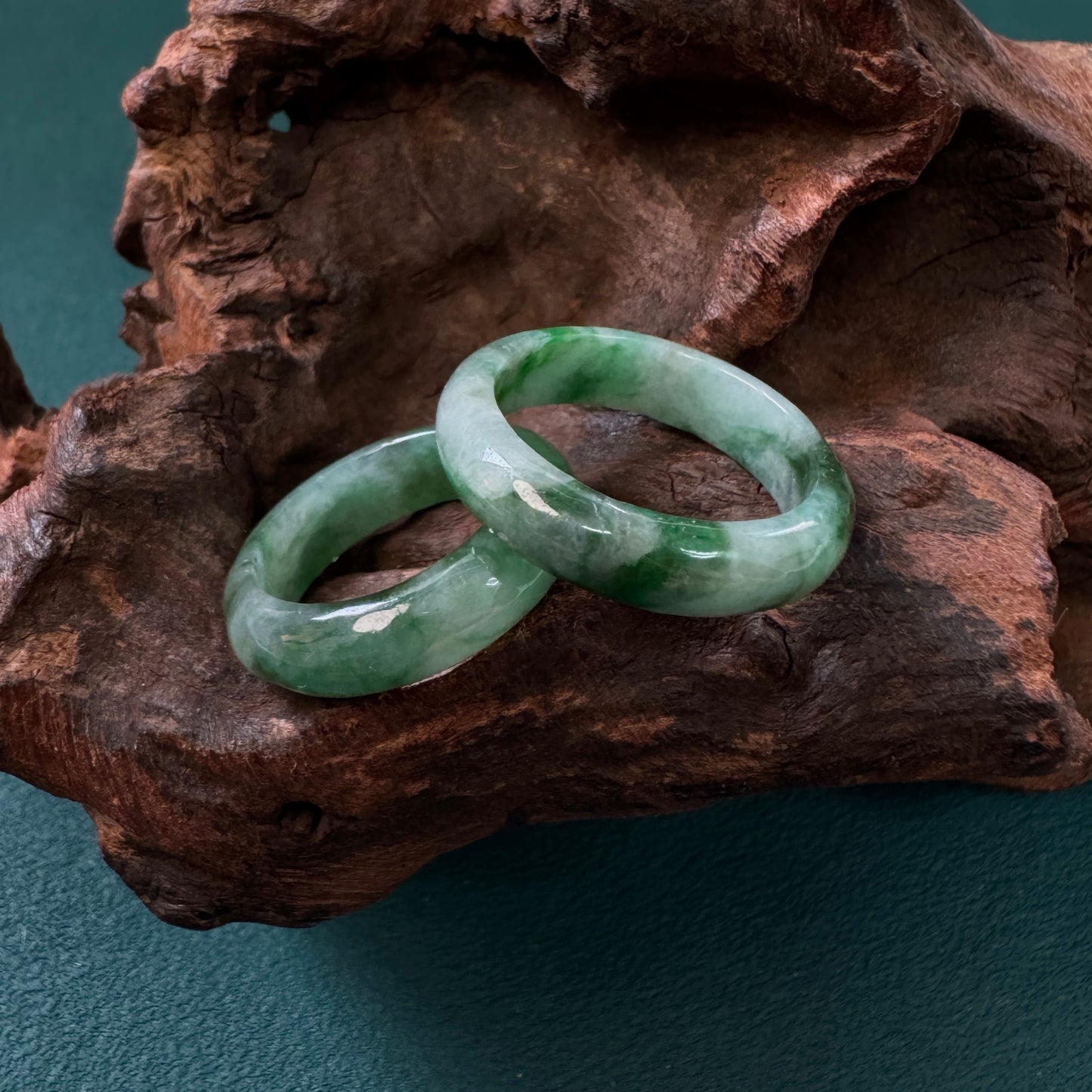 DUET | Green Jadeite Rings
