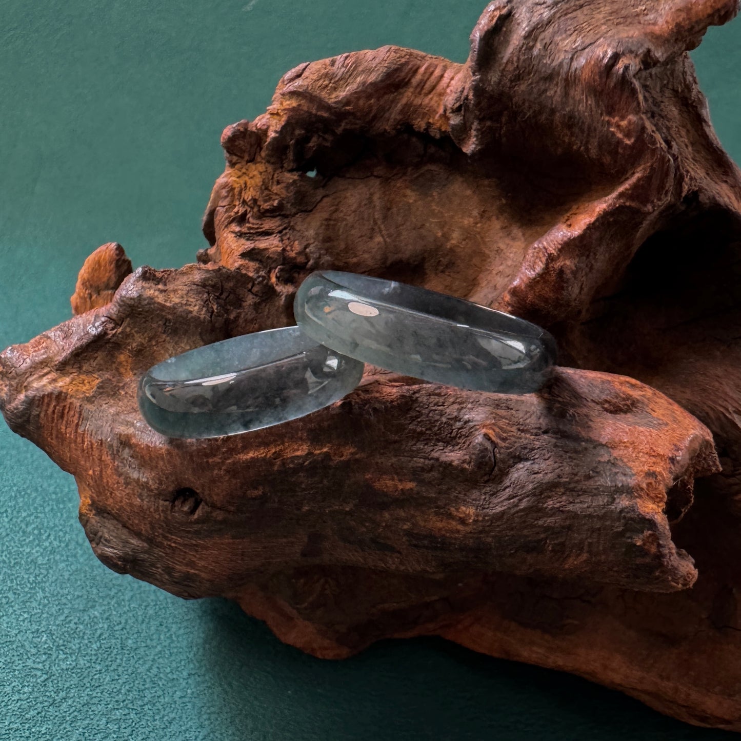 DUET | Grey Gradient Jadeite Rings