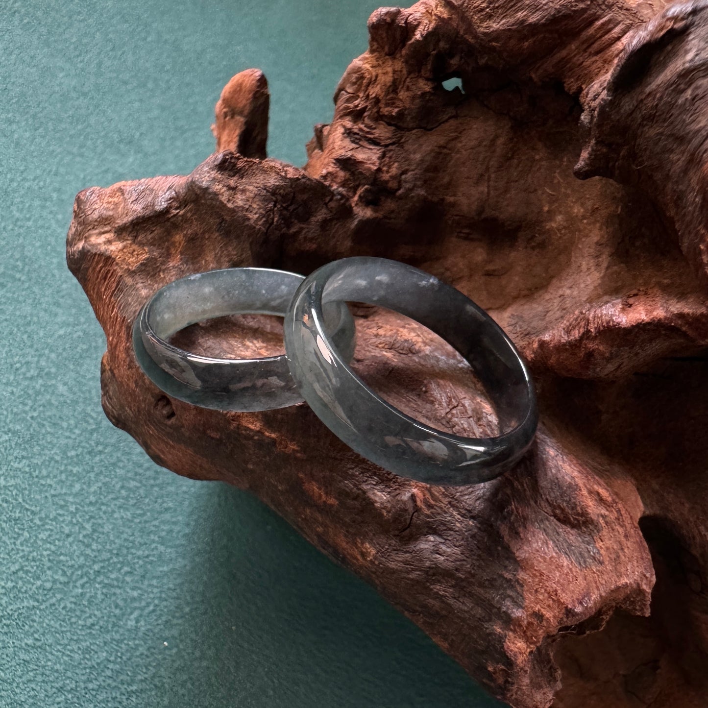 DUET | Grey Gradient Jadeite Rings