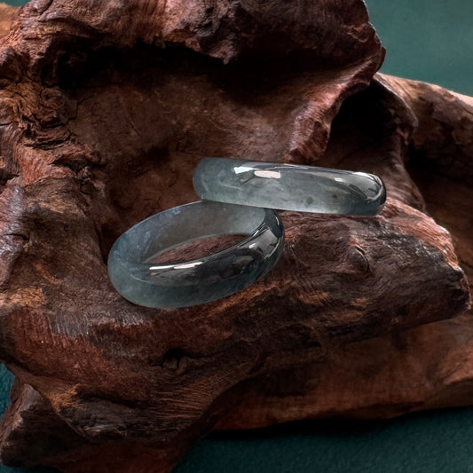 DUET | Grey Gradient Jadeite Rings