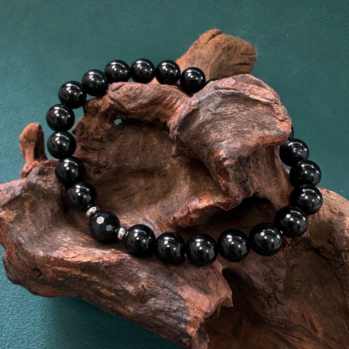 DUET | Black/Grey Beaded Jadeite Bracelet