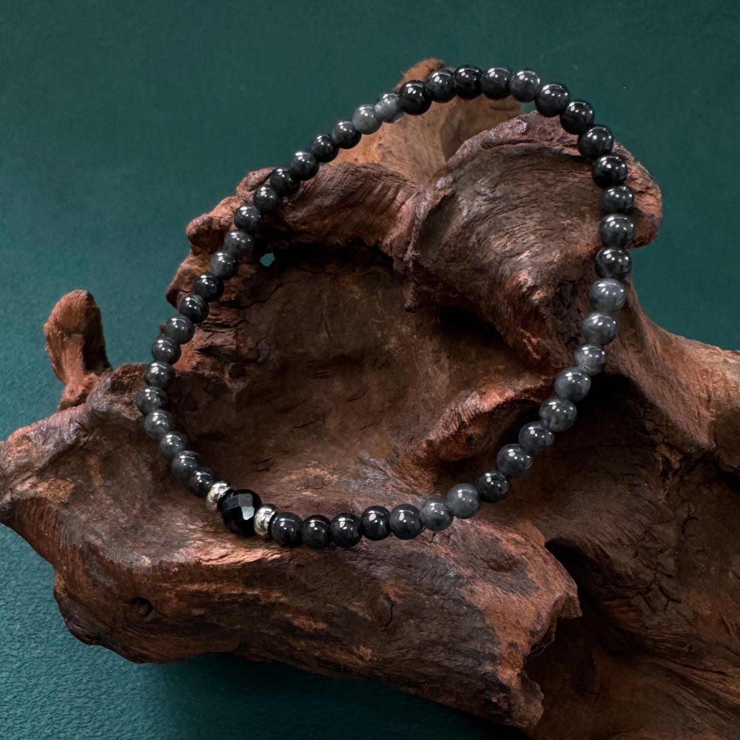 DUET | Black/Grey Beaded Jadeite Bracelet