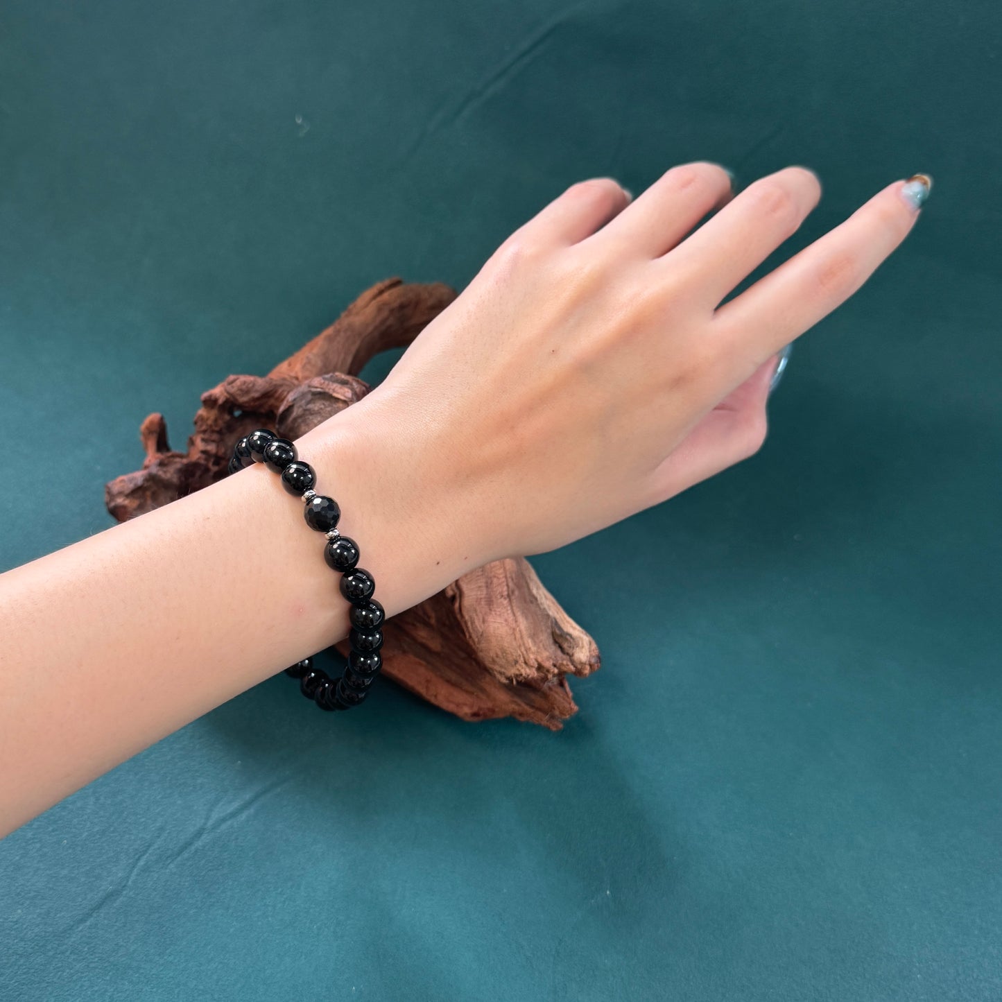 DUET | Black/Grey Beaded Jadeite Bracelet