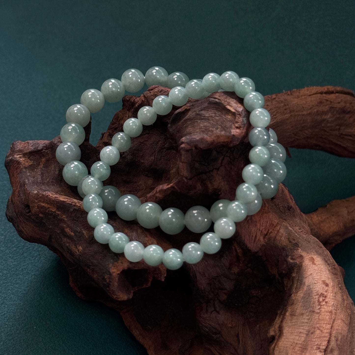 DUET | Sage Green Beaded Jadeite Bracelet