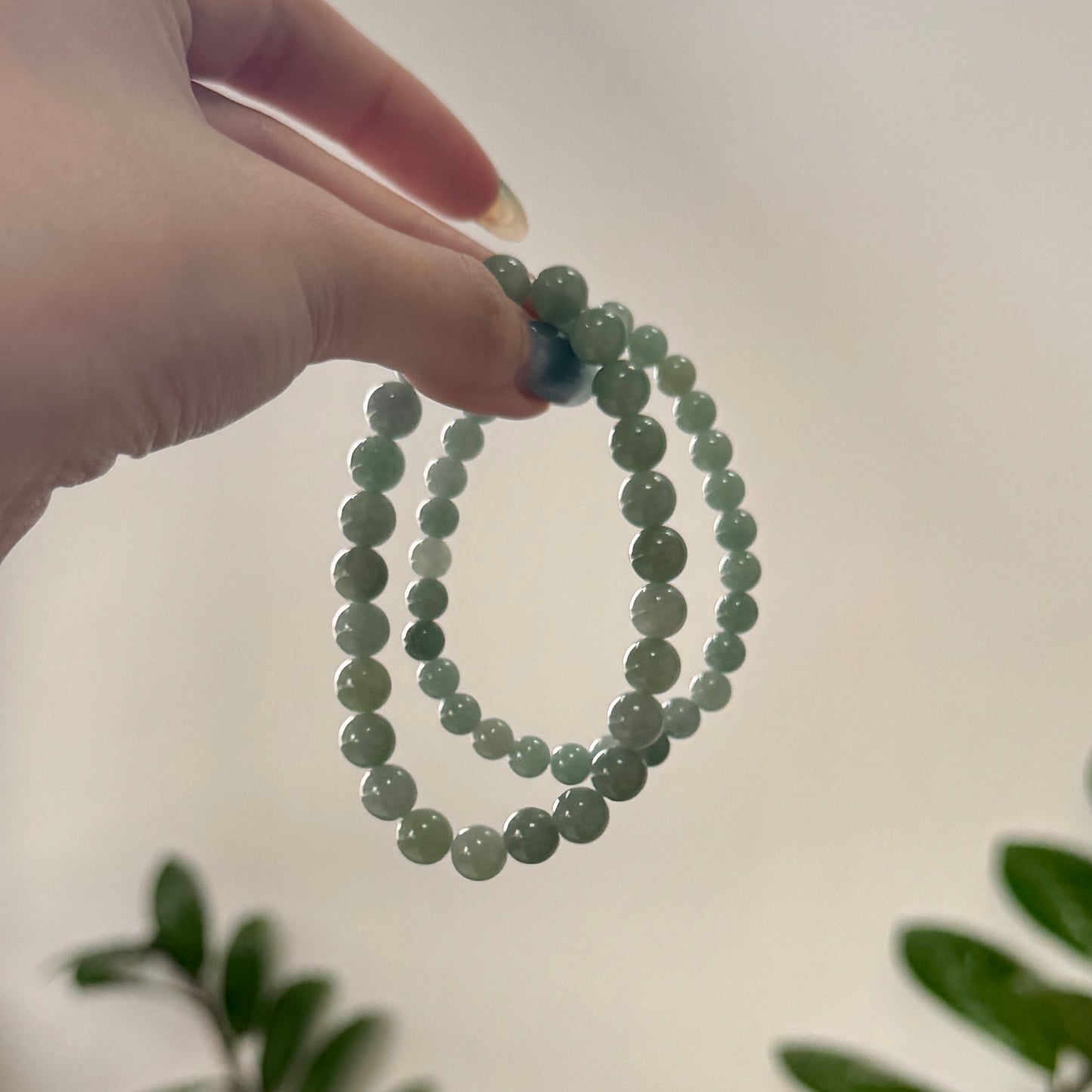 DUET | Sage Green Beaded Jadeite Bracelet