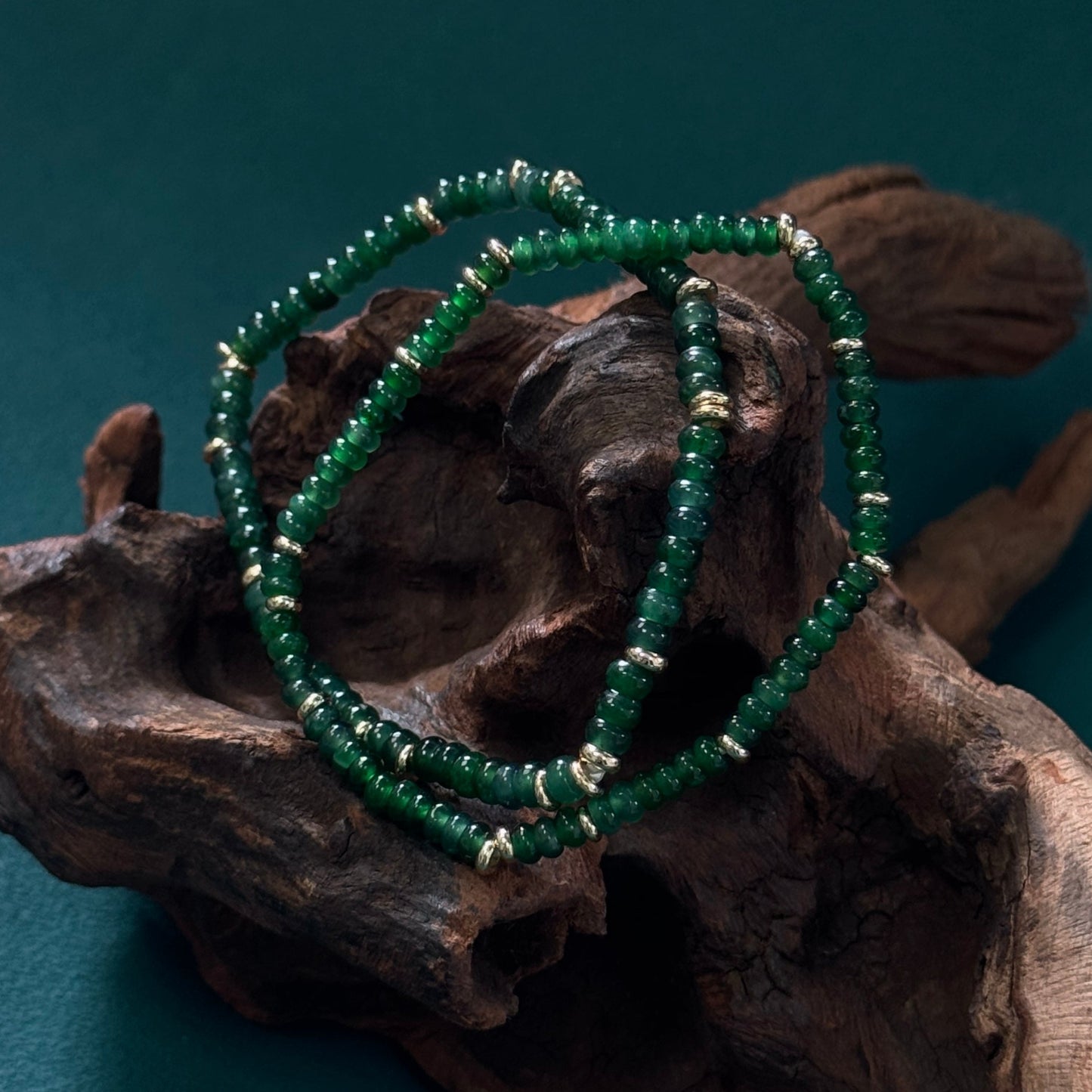 DUET | Green Abacus Beaded Jadeite Bracelet