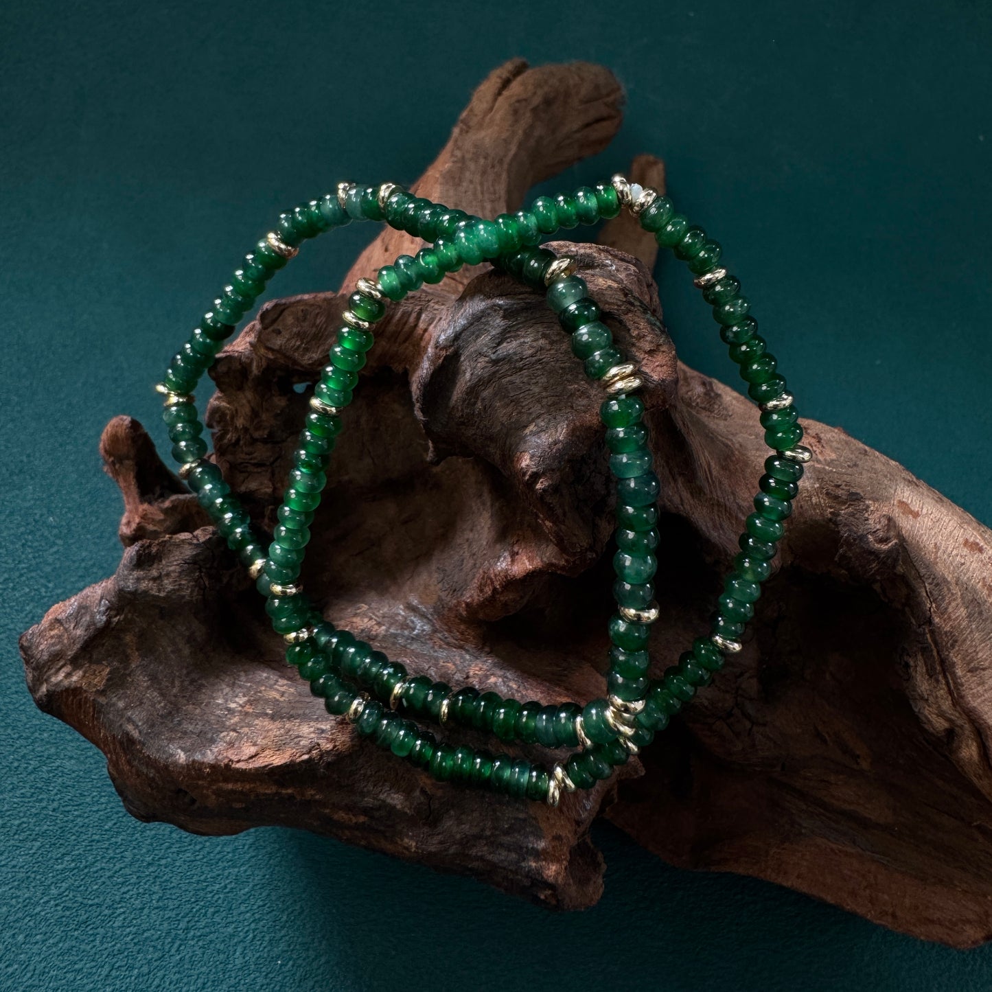 DUET | Green Abacus Beaded Jadeite Bracelet