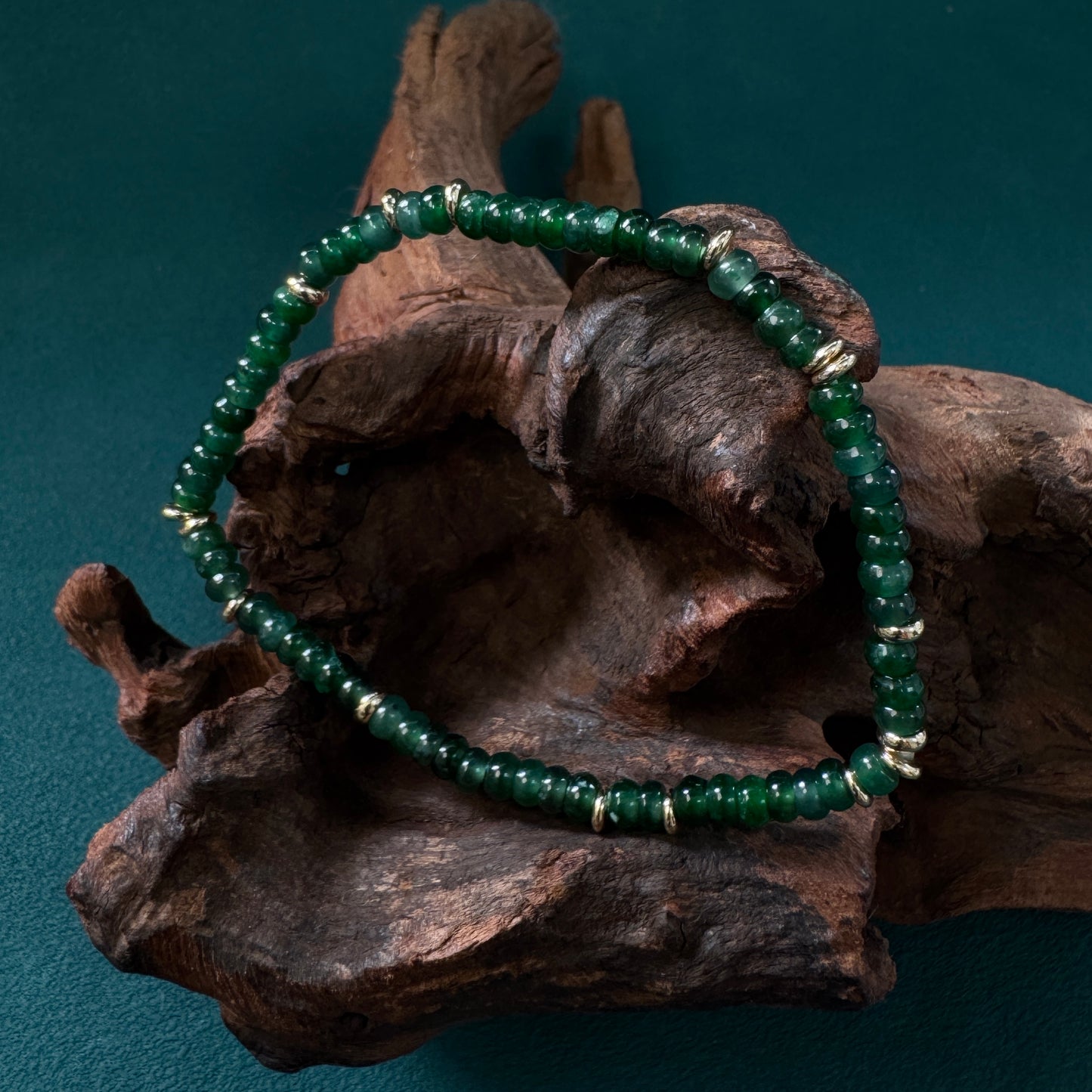 DUET | Green Abacus Beaded Jadeite Bracelet