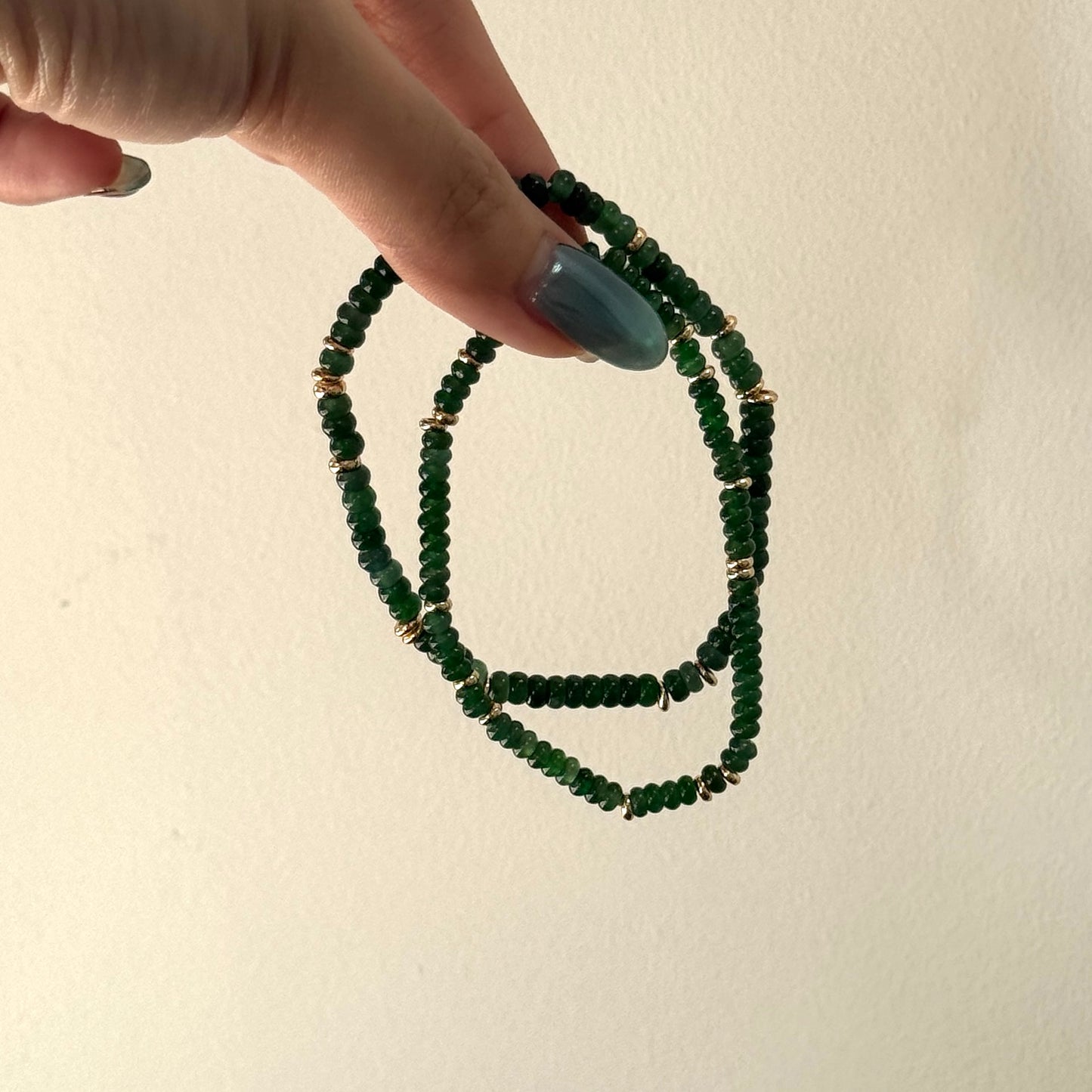 DUET | Green Abacus Beaded Jadeite Bracelet