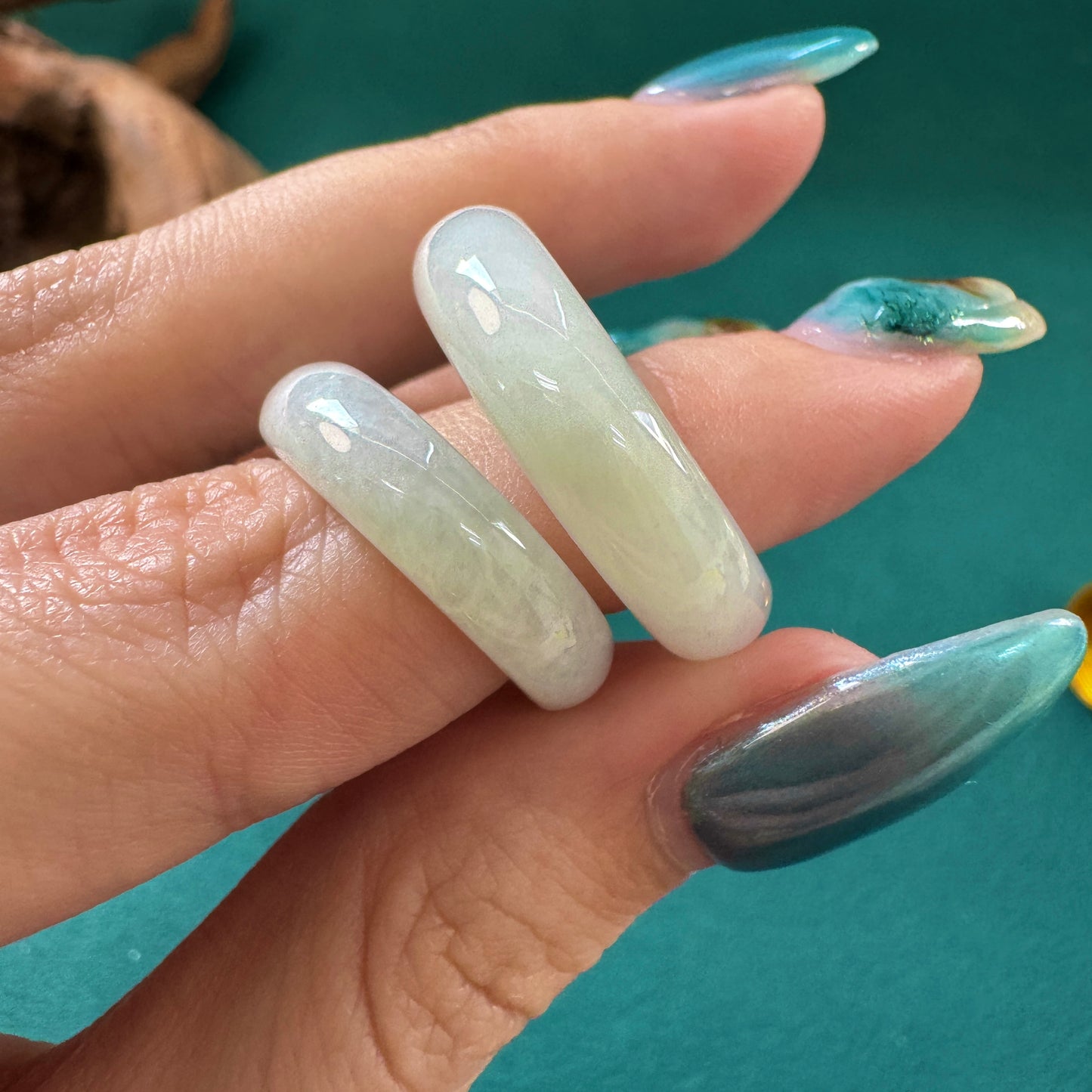 DUET | Mint Green Jadeite Rings