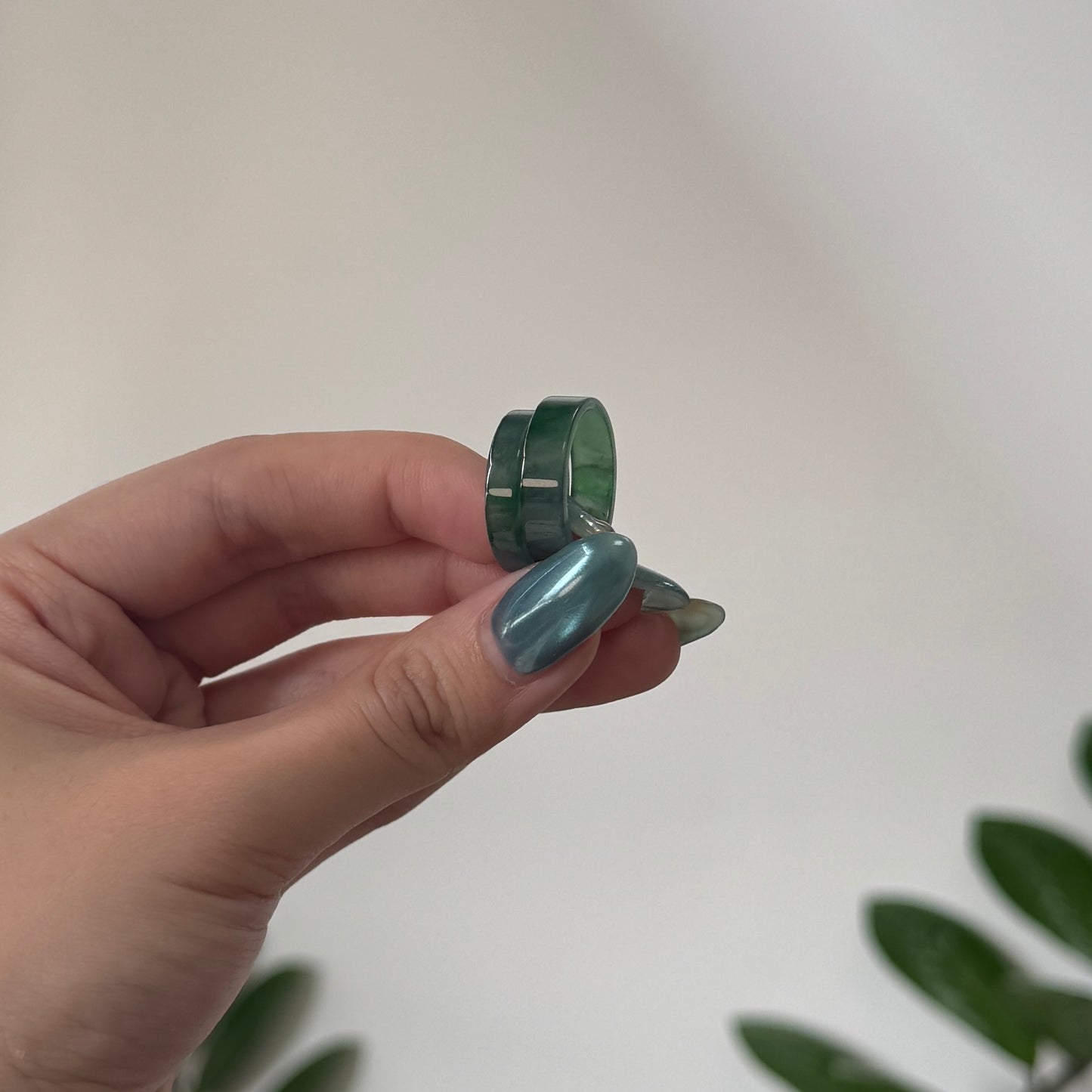 DUET | Teal Green Square Jadeite Rings