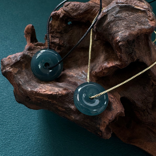 DUET | Dark Blue Doughnut Jadeite Necklace