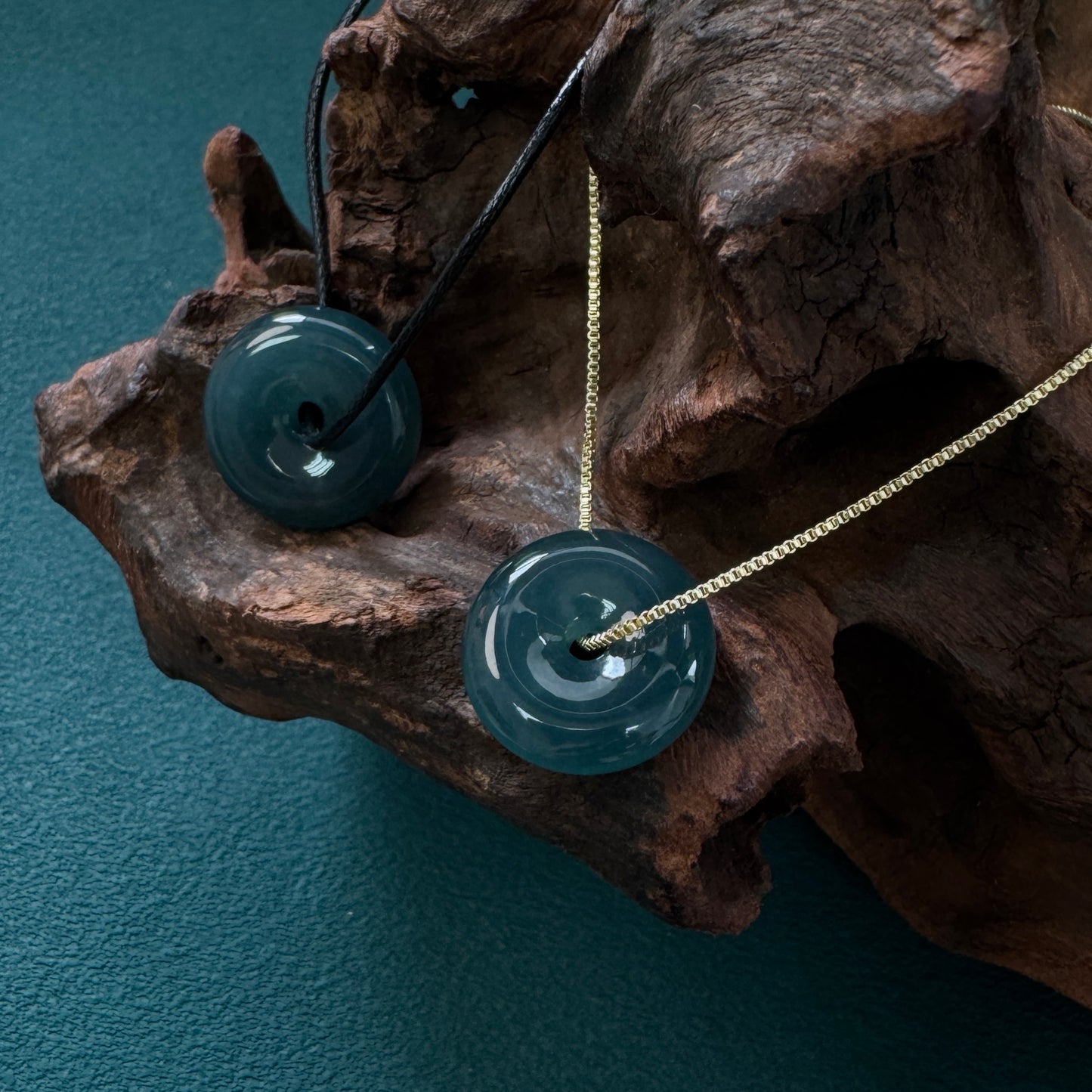 DUET | Dark Blue Doughnut Jadeite Necklace