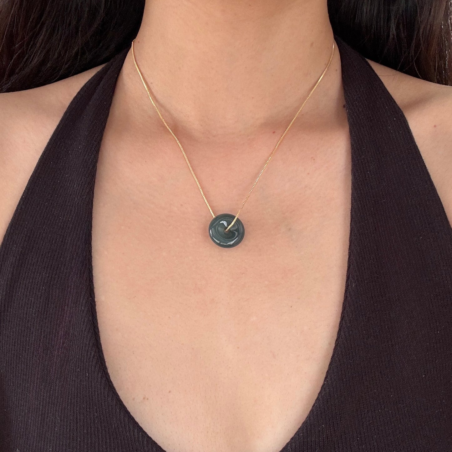 DUET | Dark Blue Doughnut Jadeite Necklace
