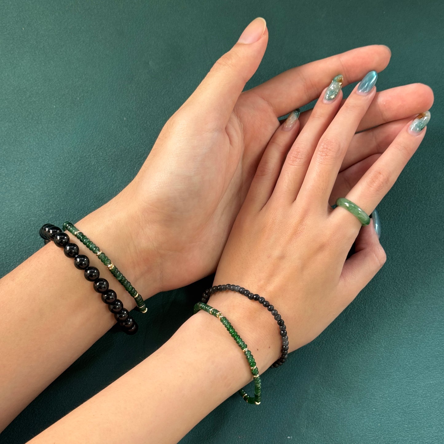 DUET | Green Abacus Beaded Jadeite Bracelet