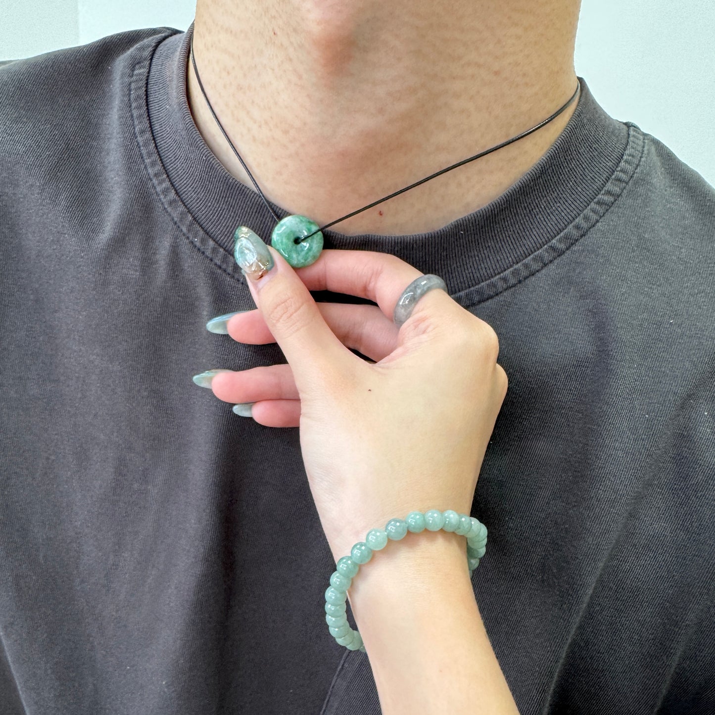 DUET | Green Doughnut Jadeite Necklace