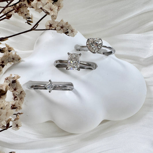 White Moissanite Trio