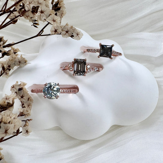 Grey Moissanite Trio