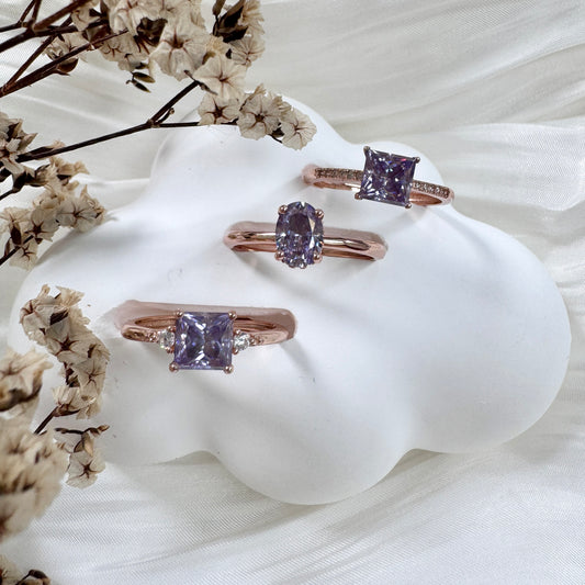 Lilac Moissanite Trio
