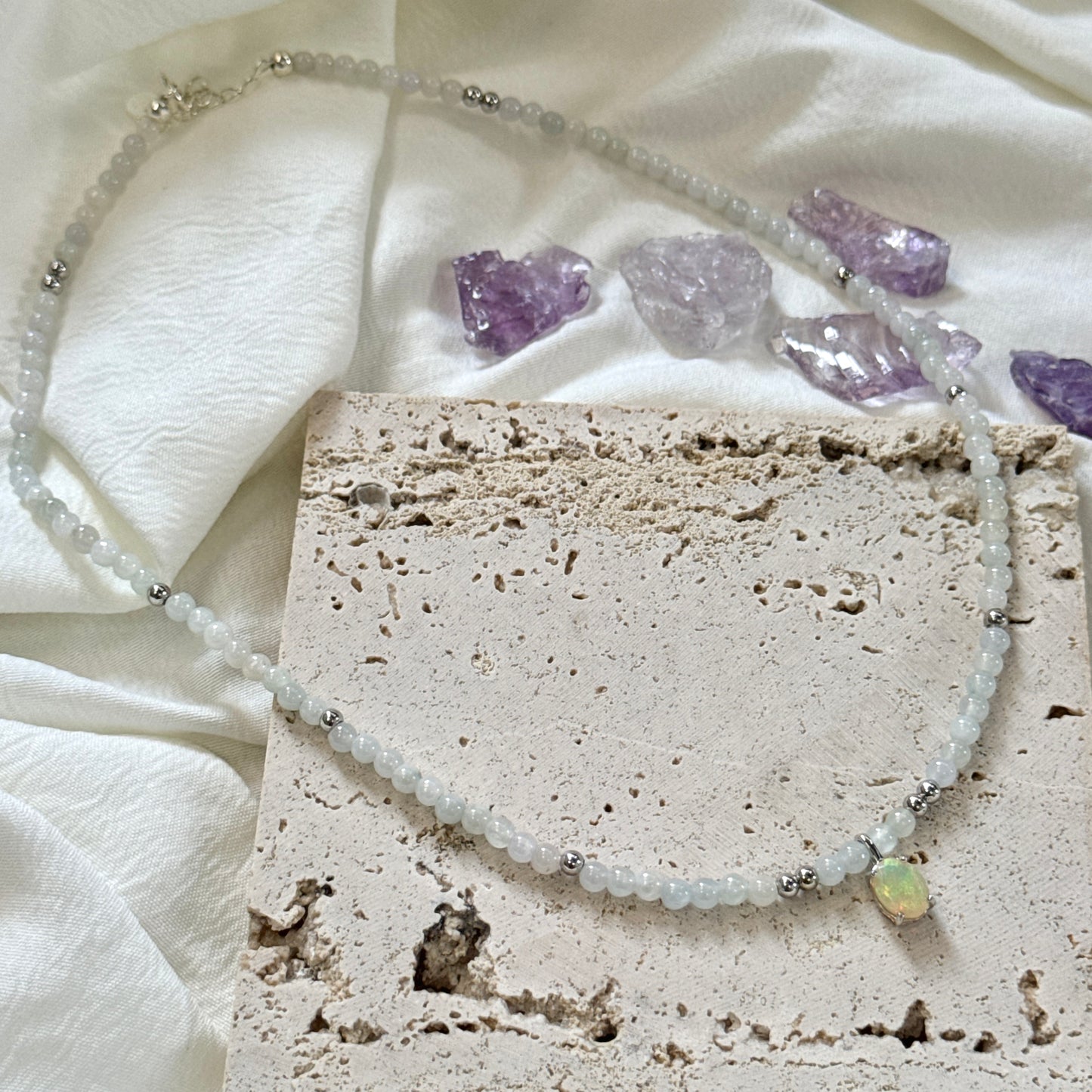 PRISM | Opal x Jadeite Beaded Necklace