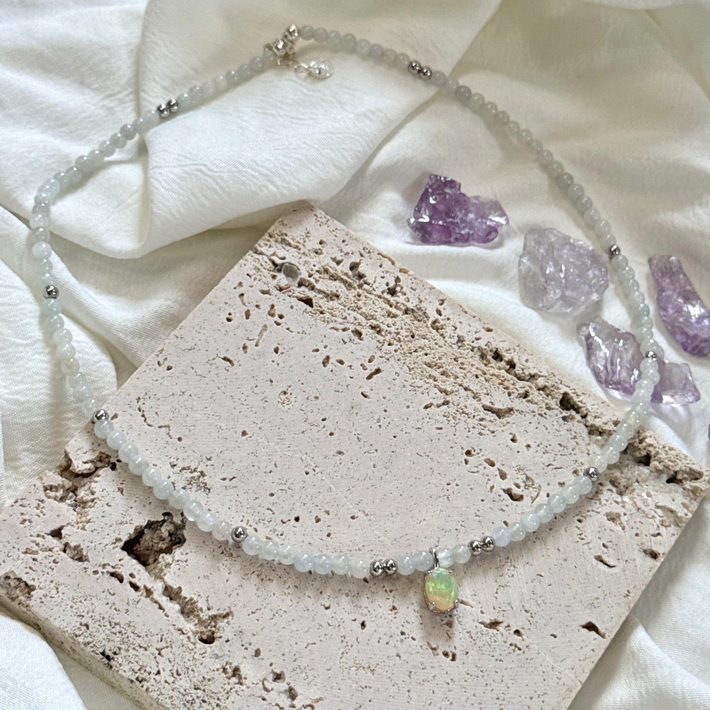 PRISM | Opal x Jadeite Beaded Necklace