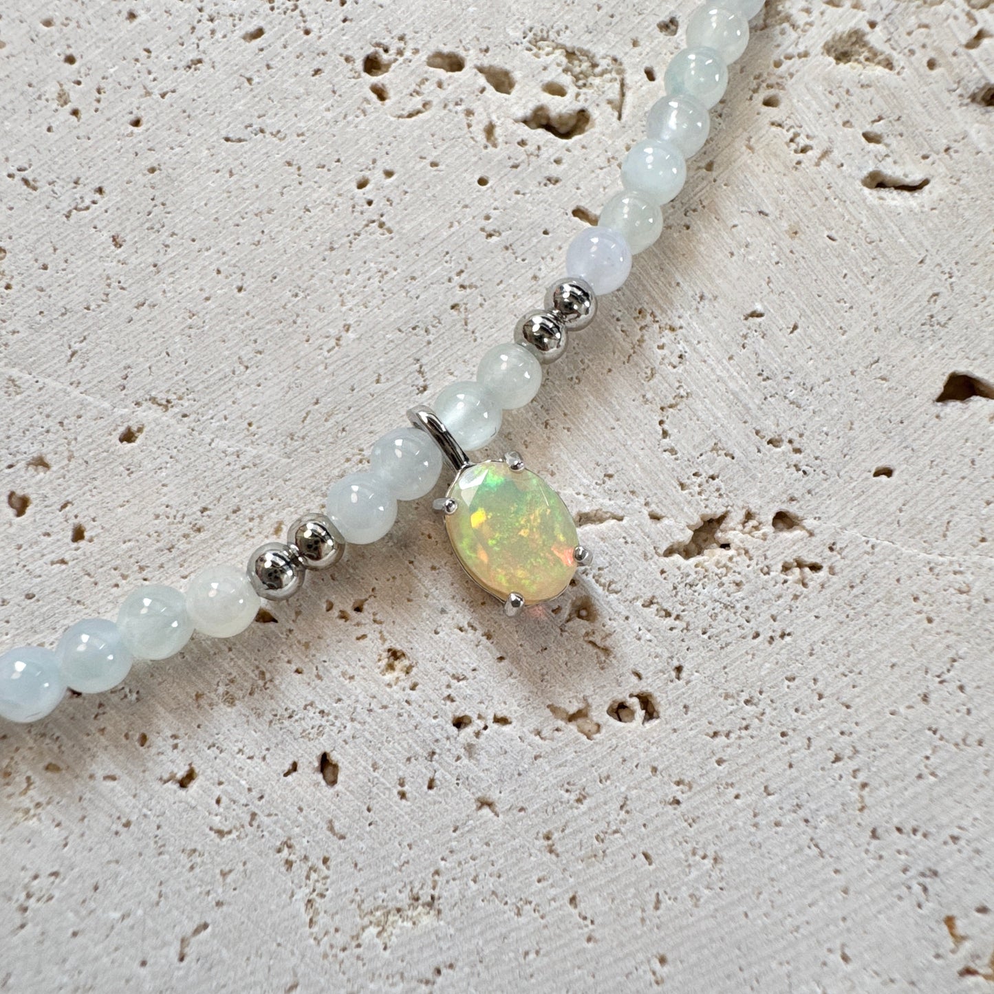 PRISM | Opal x Jadeite Beaded Necklace