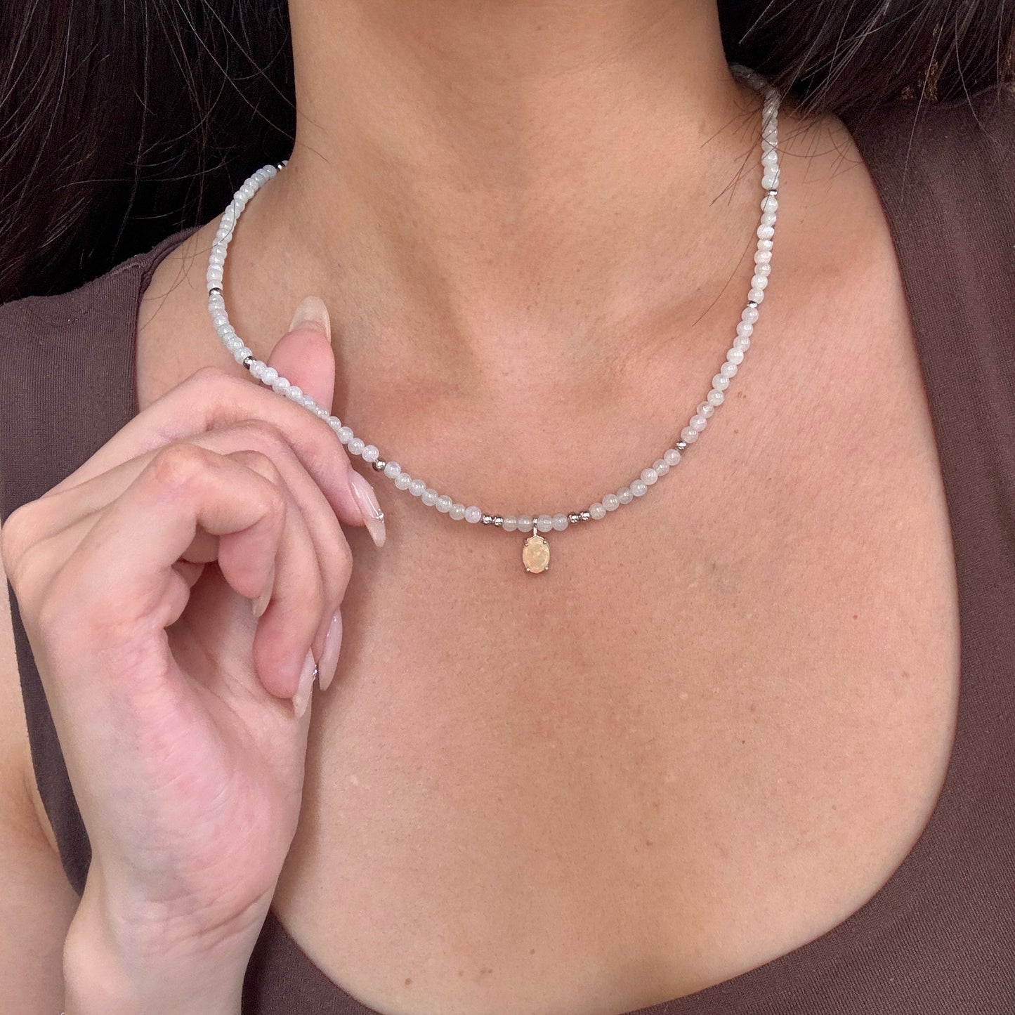 PRISM | Opal x Jadeite Beaded Necklace