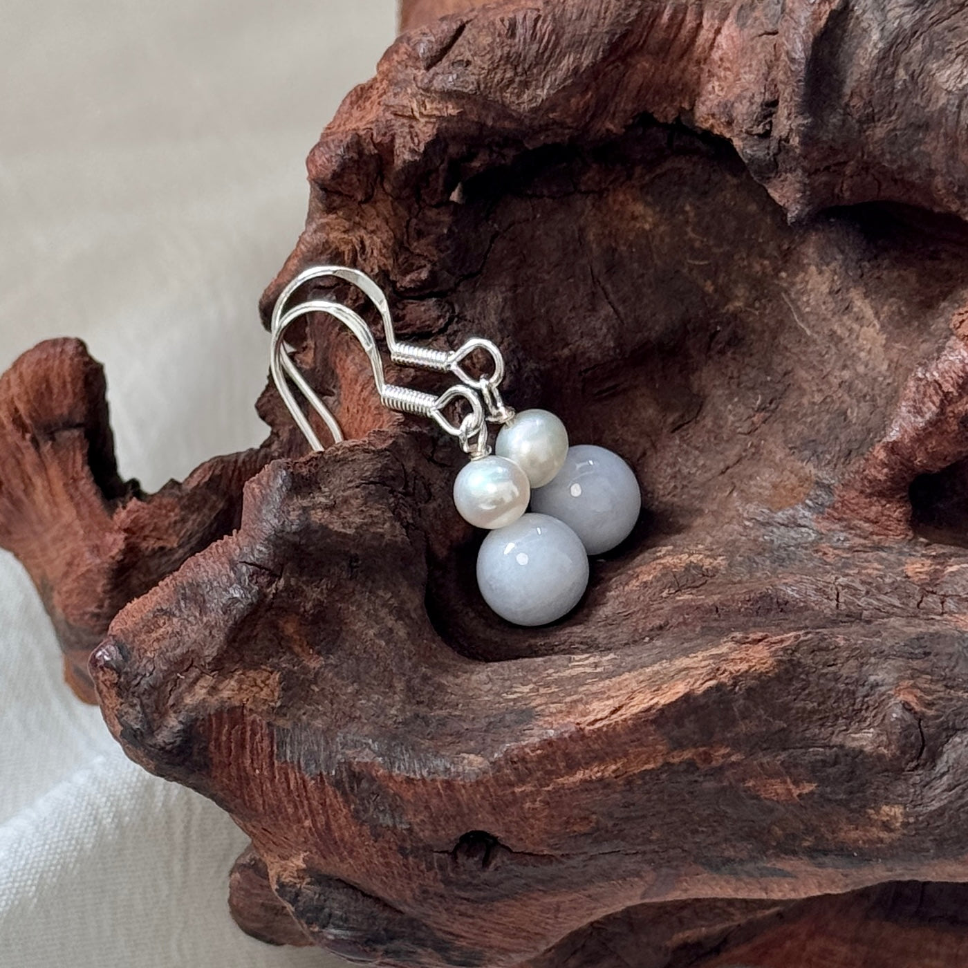 ESTUARY | Freshwater Pearl x Jadeite Earrings