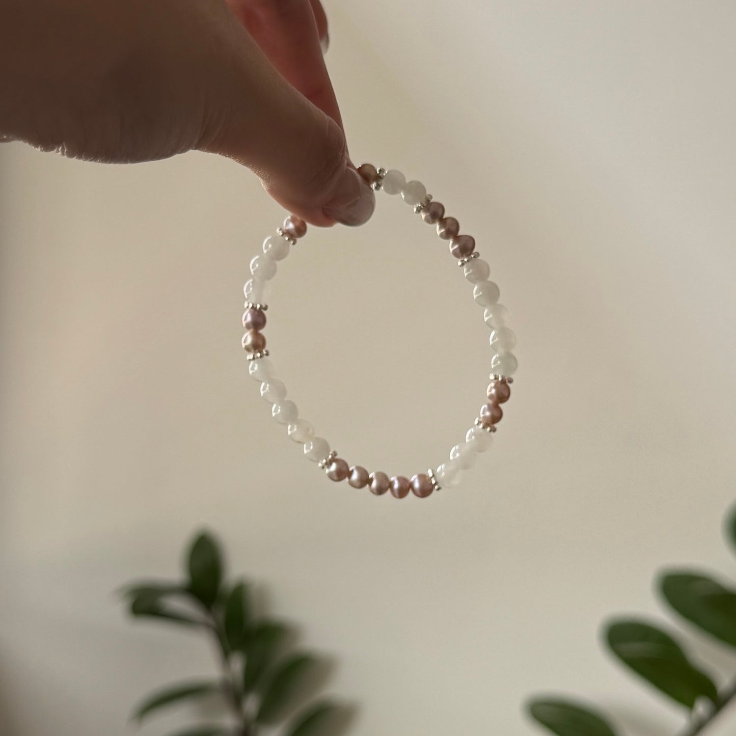 ESTUARY | Purple Freshwater Pearl x Jadeite Bracelet