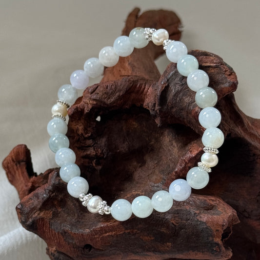 ESTUARY | Freshwater Pearl x Jadeite Bracelet