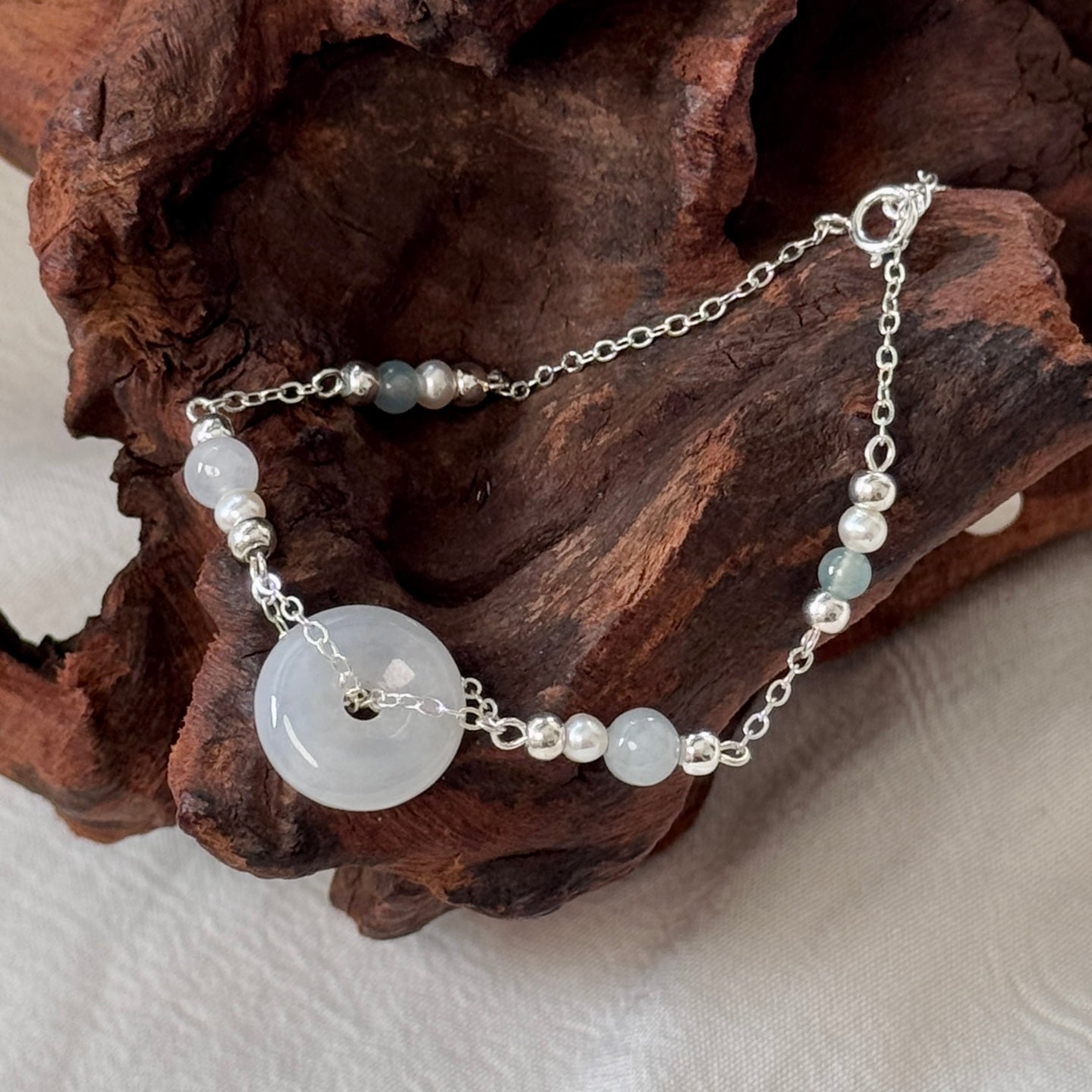 ESTUARY | Freshwater Pearl x Jadeite Doughnut Bracelet