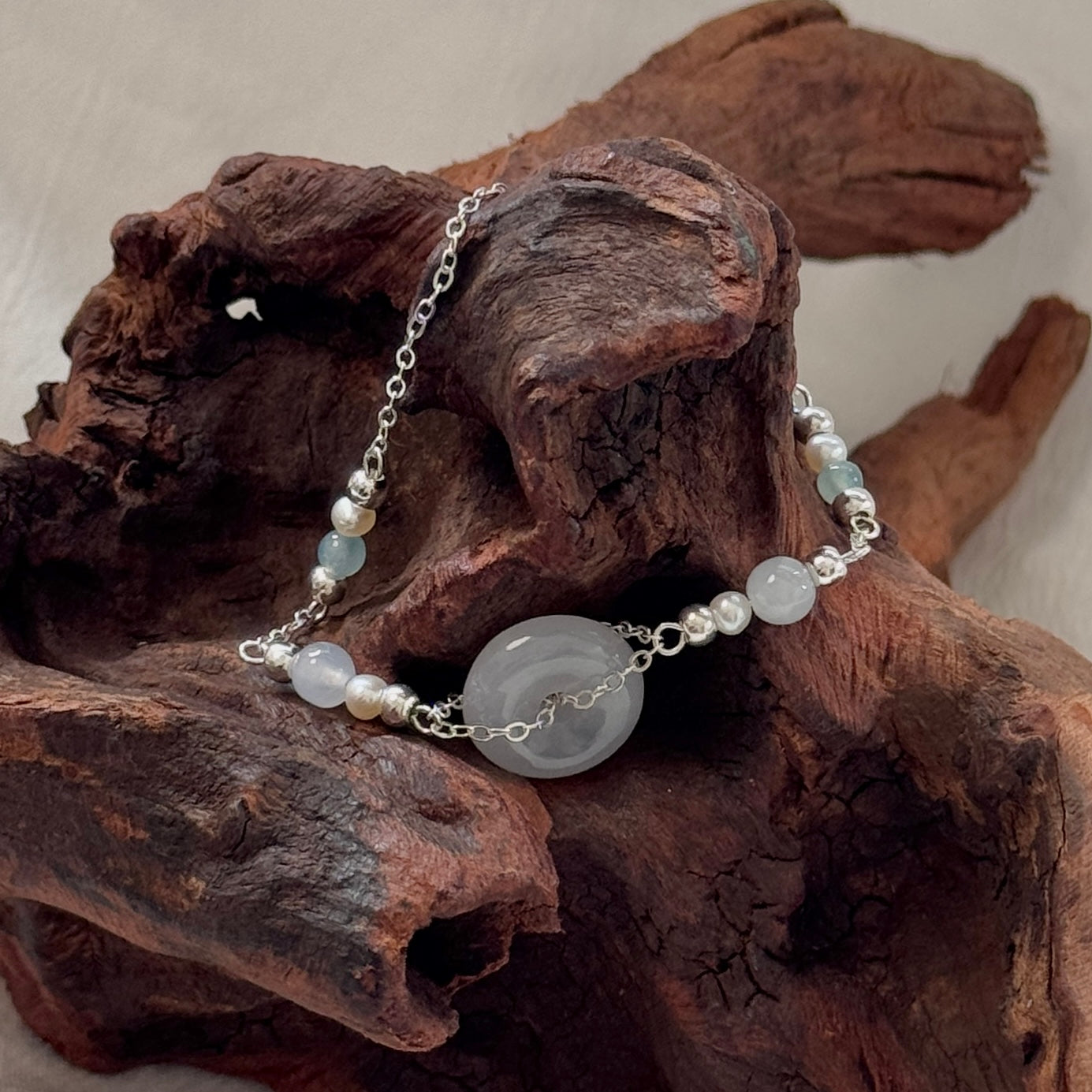 ESTUARY | Freshwater Pearl x Jadeite Doughnut Bracelet