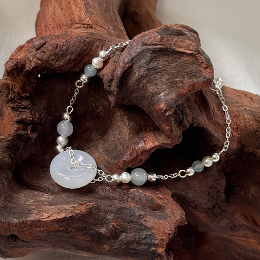 ESTUARY | Freshwater Pearl x Jadeite Doughnut Bracelet
