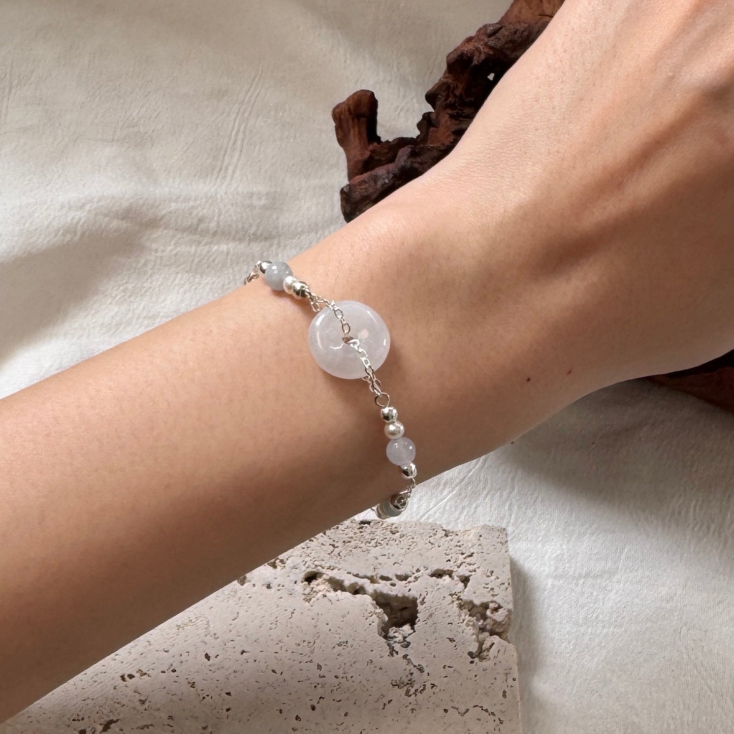 ESTUARY | Freshwater Pearl x Jadeite Doughnut Bracelet