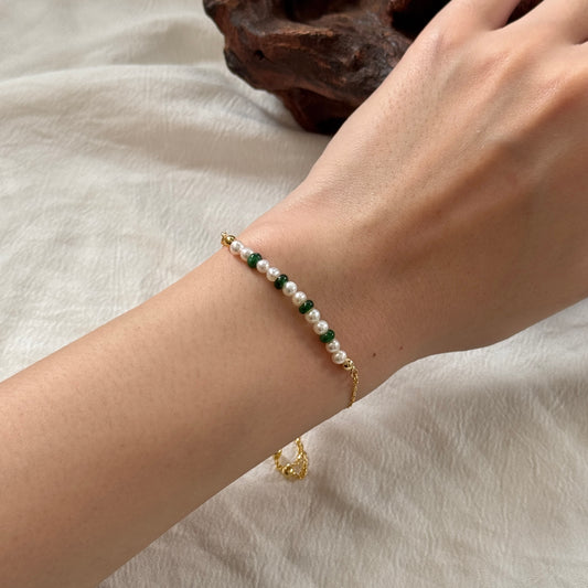 ESTUARY | Freshwater Pearl x Jadeite Accent Bracelet