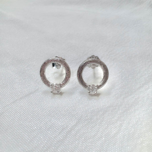 Dina Moissanite Earrings in Silver